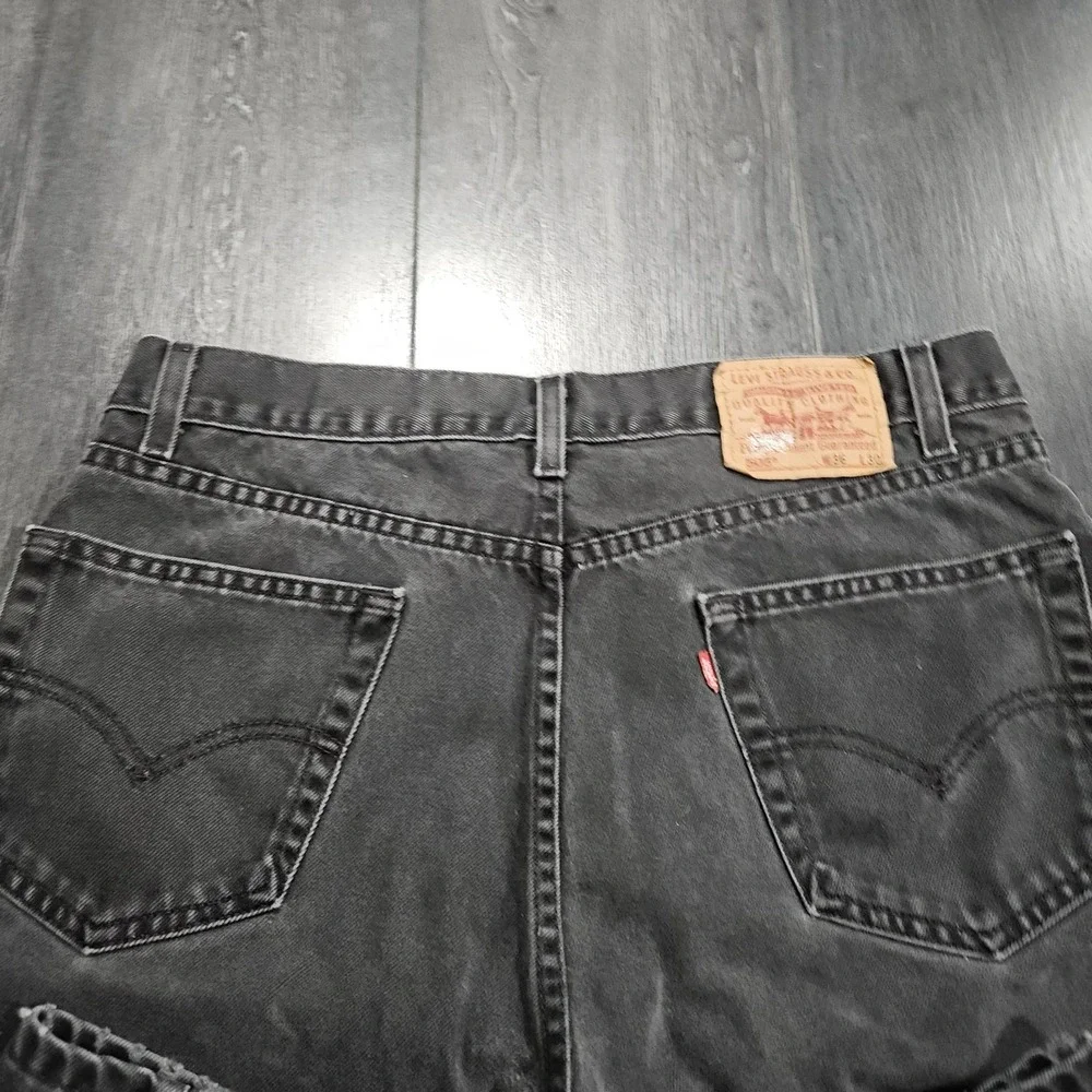 Vintage Levis 505 Jeans Men 36x30 Black Faded Paint Y2K Grunge‎ Straight Leg